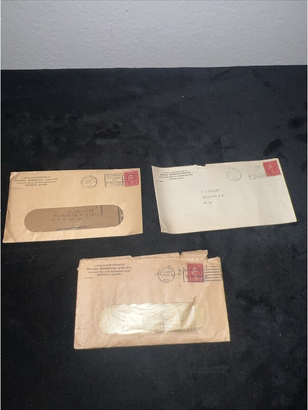 Vintage Lot Of 1930 Sears Roebuck And Co Envelopes 2 Cent Stamps With Receipts